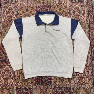 Snap on Tool‎ Workwear Sweatshirt Grey Blue Collared Polo Long Sleeve Mens XL